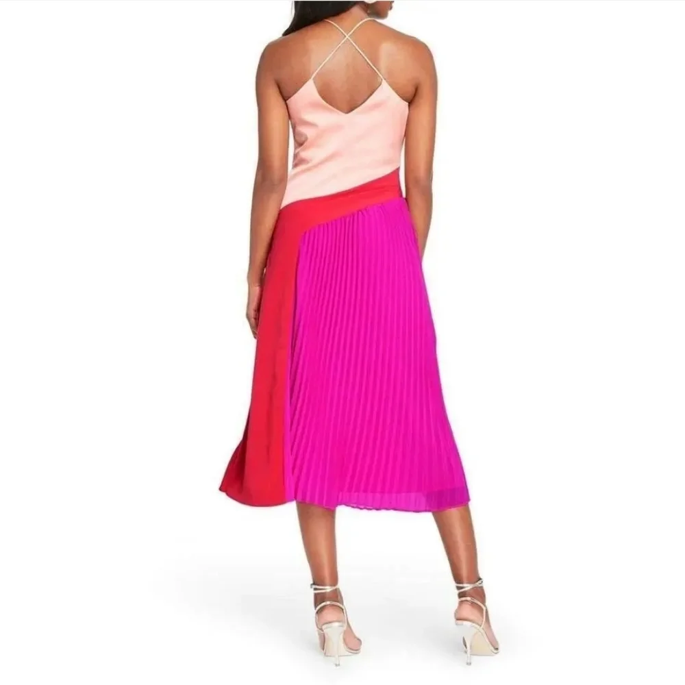 Women's Pleated Dress CUSHNIE x Target Pink/Red Size 6 NWT - Picture 2 of 11